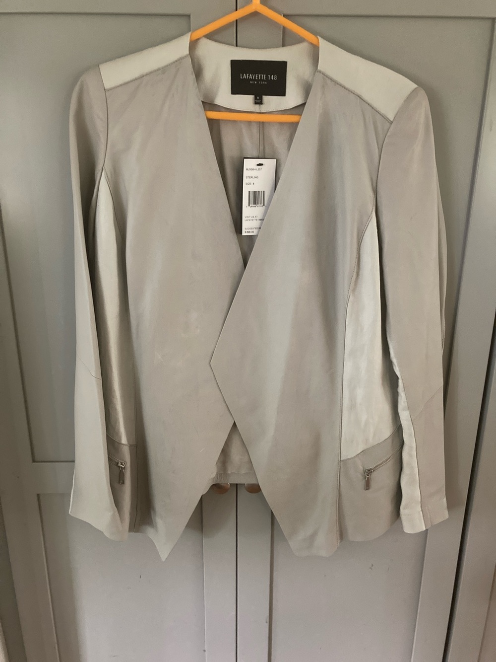 Gorgeous Lafayette 148 New York Leather Linen Jacket